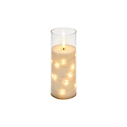 Świeczka LED 5x15cm 2000K 2xAA płomień transparent-39915