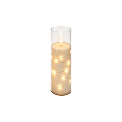 Świeczka LED 5x18cm 2000K 2xAA płomień transparent-39916