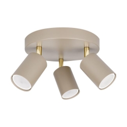 Kinkiet GU10 LED Bardo ruchomy x3 beż+złoty okragł-40252