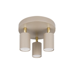 Kinkiet GU10 LED Bardo ruchomy x3 beż+złoty okragł-40253
