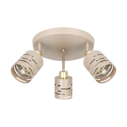 Kinkiet E27 LED Elen ruchomy x3 beż+złoty okrąg-40457