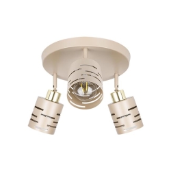 Kinkiet E27 LED Elen ruchomy x3 beż+złoty okrąg-40459