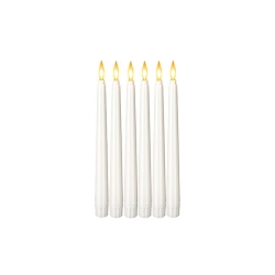 Świeczka LED stożek 28cm 2000K 2xAAA biała-6szt-41470