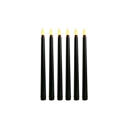 Świeczka LED stożek 28cm 2000K 2xAAA czarna-6szt-41471